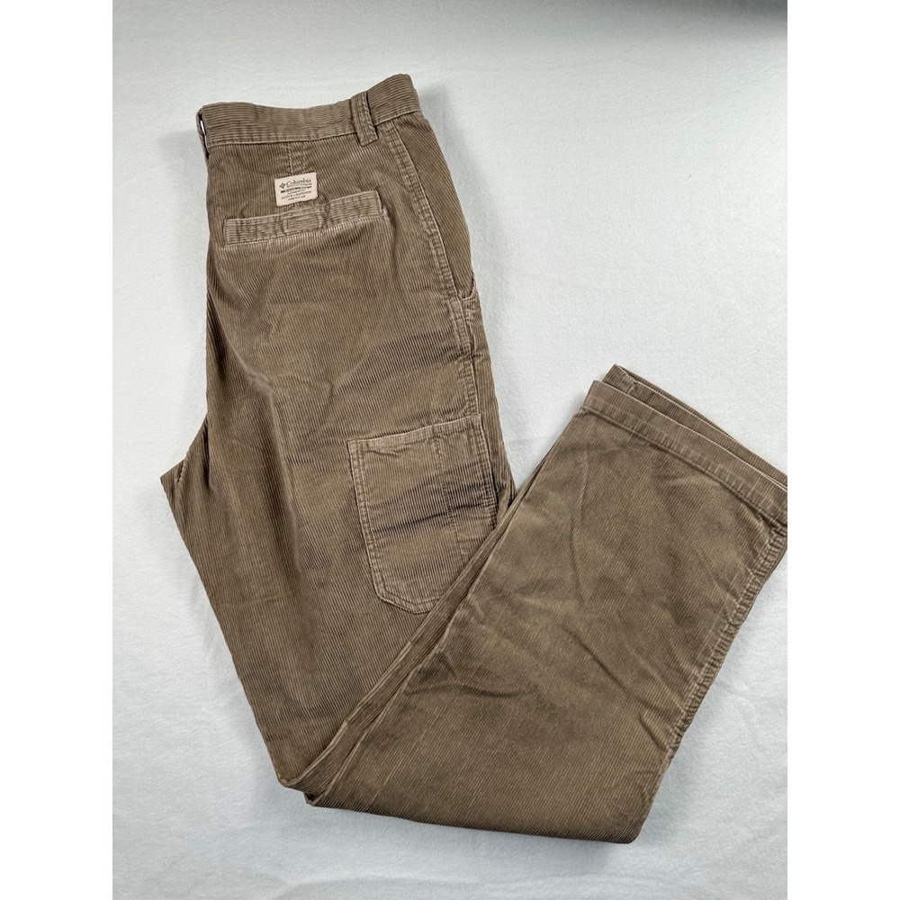 Columbia Mens Brown Corduroy Utility Pants 34x34 AM8159 Outdoor Casual‎ Trousers